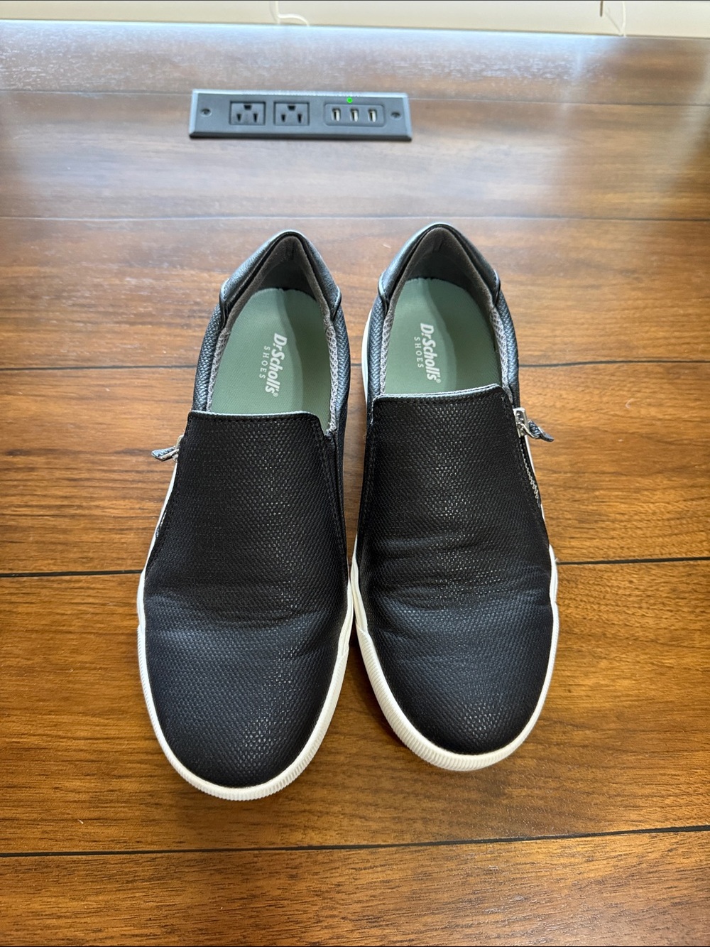 Dr. Scholl's Black Slip-On Casual Loafers with White Sole